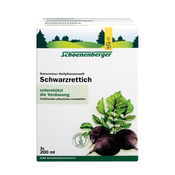 Schoenenberger Schwarzrettich naturreiner Heilpflanzensaft, 600 ml Solution