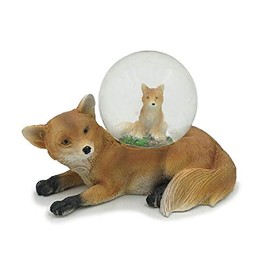 Euro Souvenirs Fox Snow Globe Animal Animals Snow Globes Resin 6 cm European Brown