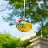 Pack 2 Blown Glass Hummingbird Feeders for Outdoors 3inch Small