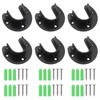 Voittozege 6 Pcs Heavy Duty Closet Rod Bracket, Black U-Shaped