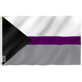 ANLEY Fly Breeze Bandera de orgullo demisexual de 3 x 5 pies, colores vivos y a prueba de decoloración, encabezado de lona y doble costura, bandera de orgullo demisexual, poliéster con ojales de latón, 3 x 5 pies