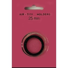 Air Tite Holders Inc. 5 AirTite T25 BLACK Ring Capsules For 25mm Coins Crystal Clear Fits US QUARTERS