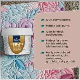 Bluebird Thick Modeling Paste White 5.3 Oz / 150gm - High Density, Acrylic Medium for Texture, Thickness, Dimension Additive and Christmas Decorations