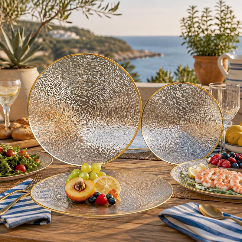 Licaere 60Pcs Clear Plastic Plates - Clear Disposable Plates With