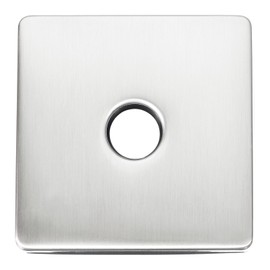 QUARKZMAN Square Shower Faucet Faceplate, 3.5" Stainless Steel Rosette to Cover Gaps and Holes, Fits All Standard 20mm Diameter Pipes, Brushed Silver