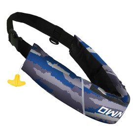 Owntop Life Jacket, Waist Wrap, Manual Inflation, Cylinder Kit, Adjustable Size, For Adults, Lightweight, Durable, Waterproof, For Sailing, Kayaking, Swimming, Boating, Fishing