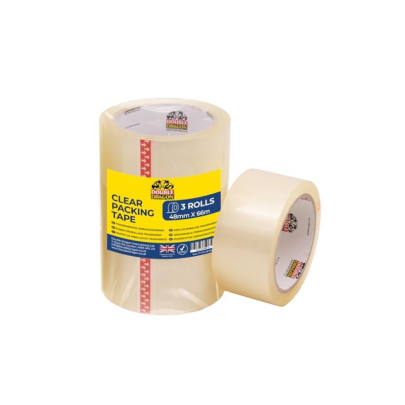 Double Dragon Clear Packaging Tape – 48mm wide, 66m long
