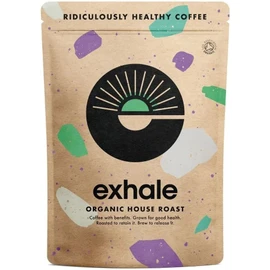 EXHALE Organic Wholebean Coffee - 225G PACK - Mycotoxin Free & Suitable for Bulletproof Coffee. Single Origin and 100% Arabica Beans - Medium Roast