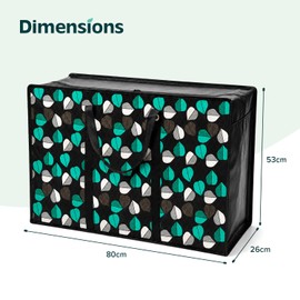 2Pcs 52L Medium Storage Bags | Heavy Duty Moving Bags with Study Zips and Eyelet Handles | Waterproof Underbed Storage Bag for Clothes Duvet Bedding and Laundry Bags with Zips