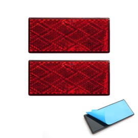 KOPPANG Reflector Self Adhesive Rectangle Safety Waterproof Stick on for Driveway Mailbox Trailer (Red, 80X35)