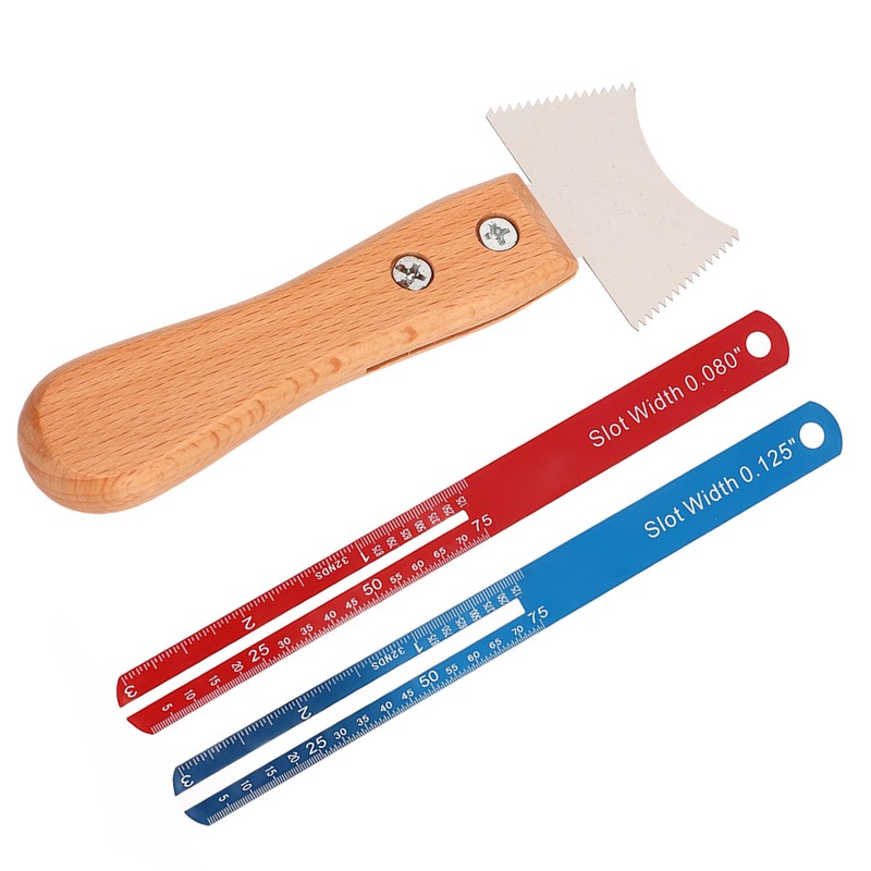 Fretboard Repair Tool Set Serrated Knife 0.8in 0.125in Fret Gauge
