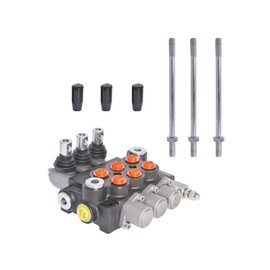 waltyotur Monoblock Hydraulic Directional Control Valve, 3 Spool 13 GPM Hydraulic Loader Valve, SAE Ports, 3600 PSI Double Acting Valve Directional Control Valve for Small Tractors Log Splitters