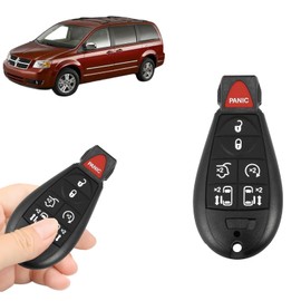 Boxonly Replacement Keyless Entry Remote Car Key Fob M3N5WY783X 433MHz for Dodge Grand Caravan 2008-2016 for Chrysler Town for Country 2008-2016 7 Button Smart Key with Door Key ID46 Chip Semi-Smart