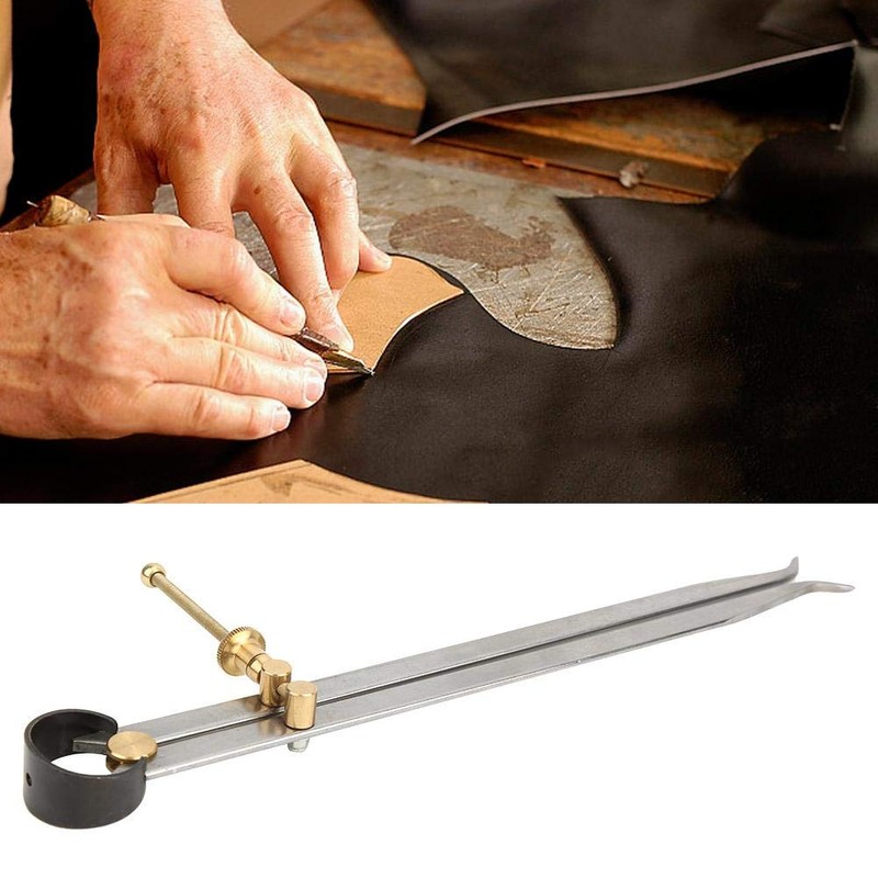 Spring Caliper,Spring Compass Measuring Tool,Carbon Steel Brass Flat Leg Inside