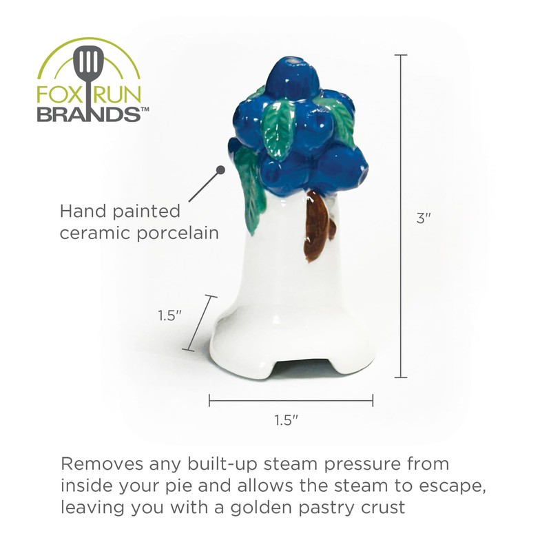 Fox Run Blueberry Pie Vent, Pie Bird for Baking