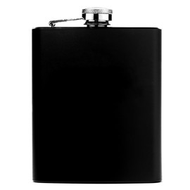 Gifts Infinity Stainless Steel Hip Flask Assorted Colors, 8oz, (Black)
