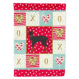Caroline's Treasures CK5833GF English Toy Terrier #2 Love Garden Flag, Red Mailbox Flag Decorative Yard Flag Banner Outside Patio Artwork Yard Flower Beds, Garden Size, Multicolor