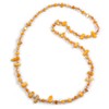 Avalaya Long Orange Melon Shell Nugget and Faceted Glass Bead