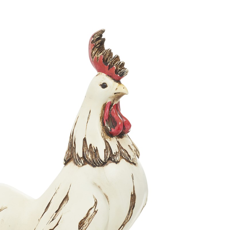Deco 79 Polystone Rooster Decorative Garden Sculpture Indoor Outdoor Garden
