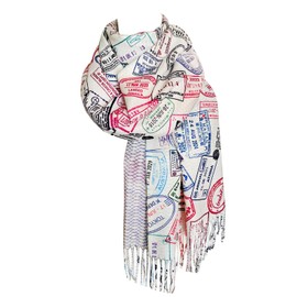 Universal Zone Traveler scarf, Scarf with passport stamps (Full print), Flight attendant gift, Travel Agent gift, World Traveler Gift, Plane scarf