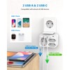 Multiple Plug for Sockets, 3 Sockets with 2 USB A