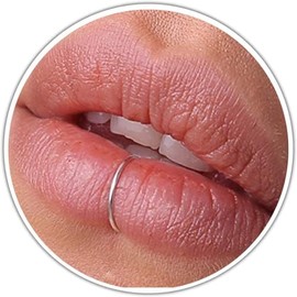 Fake Sterling Silver Lip Ring - 20 Gauge Faux Silver Lip Piercing - 8mm Simple Fake Lip Ring Silver- Fake Silver Lip Rings For Women