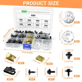 80 Piece Body Screw Set, Sheet Metal Nut Clip Kit, Metal U Type Mounting Clip, Heat Protection Plate Fastening, for Fixing Repairing Car Part