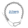 Afcabakila Flag Pole Beaded Retainer Ring, Adjust Length 304 Stainless
