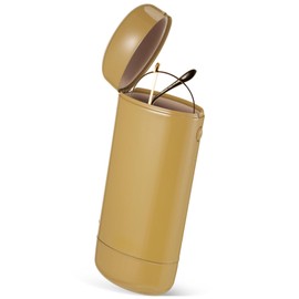 Holibanna Metal Pocket Eyeglasses Box Thin Hard Shell Glasses Case Sunglasses Case for Small Frame Glasses Dark Yellow