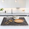 Large Stone Drying Mat for Kitchen Counter, 24"(L)×16"(W), Foldable Dark