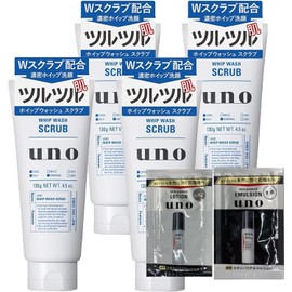  uno Whip Wash (Scrub) Facial Cleanser, 4.6 oz (130 g) x 4 Packs + Bonus