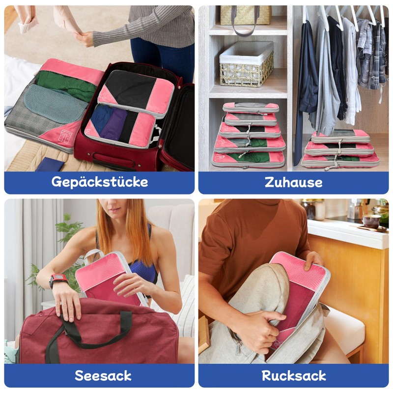 5-Piece Compression Packing Cube Set for Travel, Compression Packing Cube