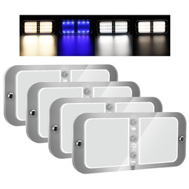 BlueFire 800LM RV Ceiling Dome Lights,Dimmable RV Interior LED Lights Sliding Brightness 6W DC12-18V Fixture with Dimmer Switch for RVs, Campers, Motorhomes, Trailers(4 Pack)