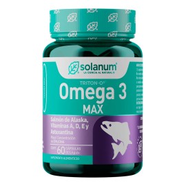 Solanum Línea Turquesa Omega 3 Max +vitaminas A,d,e- 60 Caps Sabor Sin sabor