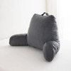 MENHIRY Grey Reading Pillow Back Rest Pillow with Arms, Pockets