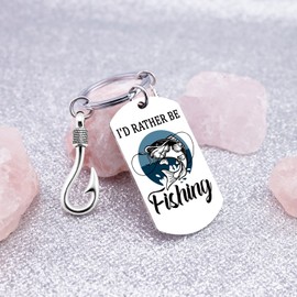 Uerifr Fishing Gifts for Men Fish Keychain Gifts for Fisherman Funny Fly Fishing Accessories for Men Birthday Christmas Cool Stuff for Dad Grandpa