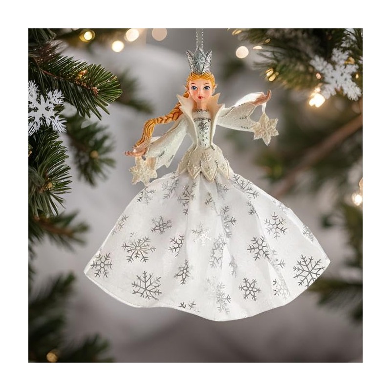 The Bridge Collection Snow Queen Ornament - White & Silver