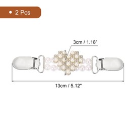sourcing map 2 Pcs Vintage Sweater Shawl Clips, Shirt Dress Cardigan Clip, Waist Clip for Women Sweater Shawl Brooch Jacket Clip for Clothing Pearl Heart