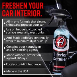 Adam's Interior Detailer 16 fl. oz (2-Pack) - Total Car Interior Cleaner, Protectant & Dressing | All Purpose Cleaner & Leather Conditioner | Vinyl, Dashboard, Screen, Seat Cleaner & More