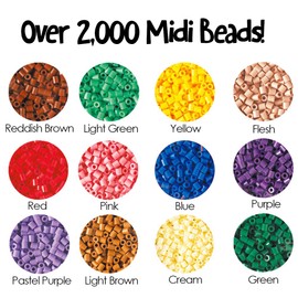 Hama Perlen 3431 Geschenk-Set Meerjungfrau mit ca. 2.000 bunten Midi Bügelperlen mit Durchmesser 5 mm, Stiftplatte, inkl. Bügelpapier, kreativer Bastelspaß für Groß und Klein