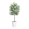 ESPIDOO 6FT Artificial Olive Tree: Modern Silk Plant with White
