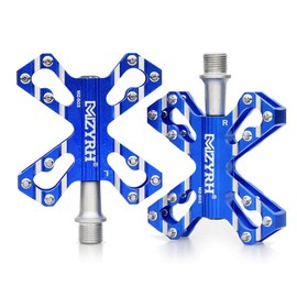 ThinkTop 3 Bearings Bicycle Pedal Axle 9/16" Ultra Lightweight Aluminum Alloy Lubricant High Strength Road Bike MTB Mountain Bike Blue (Blue)