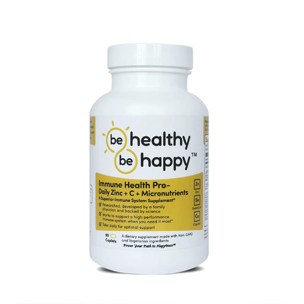 Be Healthy! Be Happy! Immune Health Pro – Daily Zinc + C + Micronutrients Infection Fighting Superior Immune System Supplement