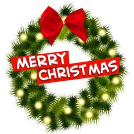 Merry Christmas Wreath Seasonal Magnet, Holiday Decoration for Refrigerator and Car, 5.5 Inches