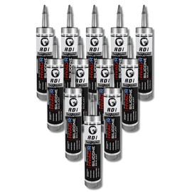 Red Devil 089650 Extreme Temperature HVAC/R Silicone Sealant, Long-Lasting Weather-Resistant Adhesive, 280 ml, Aluminum, 12-Pack