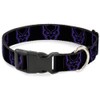 Buckle-Down Dog Collar Plastic Clip Black Panther Avengers Icon Black