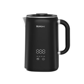 BOHOME Electric Kettle, 1.7L/1200W, Stainless Steel, Adjustable Temperature, Memory Function, Auto Shut-Off, Boil Dry Protection, SUS304