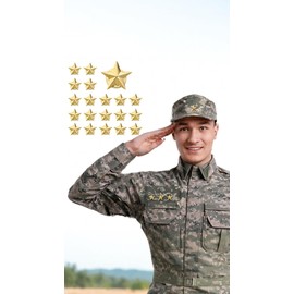 20-Piece Gold 5 Point Star Lapel Pins, Veterans Day, Independence Day Decorations - 0.63 Inch