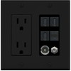 RiteAV Power Outlet 3 HDMI Coax Cat5e Toslink Wall Plate
