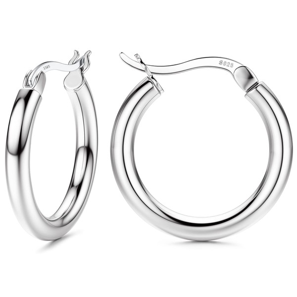 Chriscoco Hoop Earrings 925 Silver for Women Hoop Earrings Large